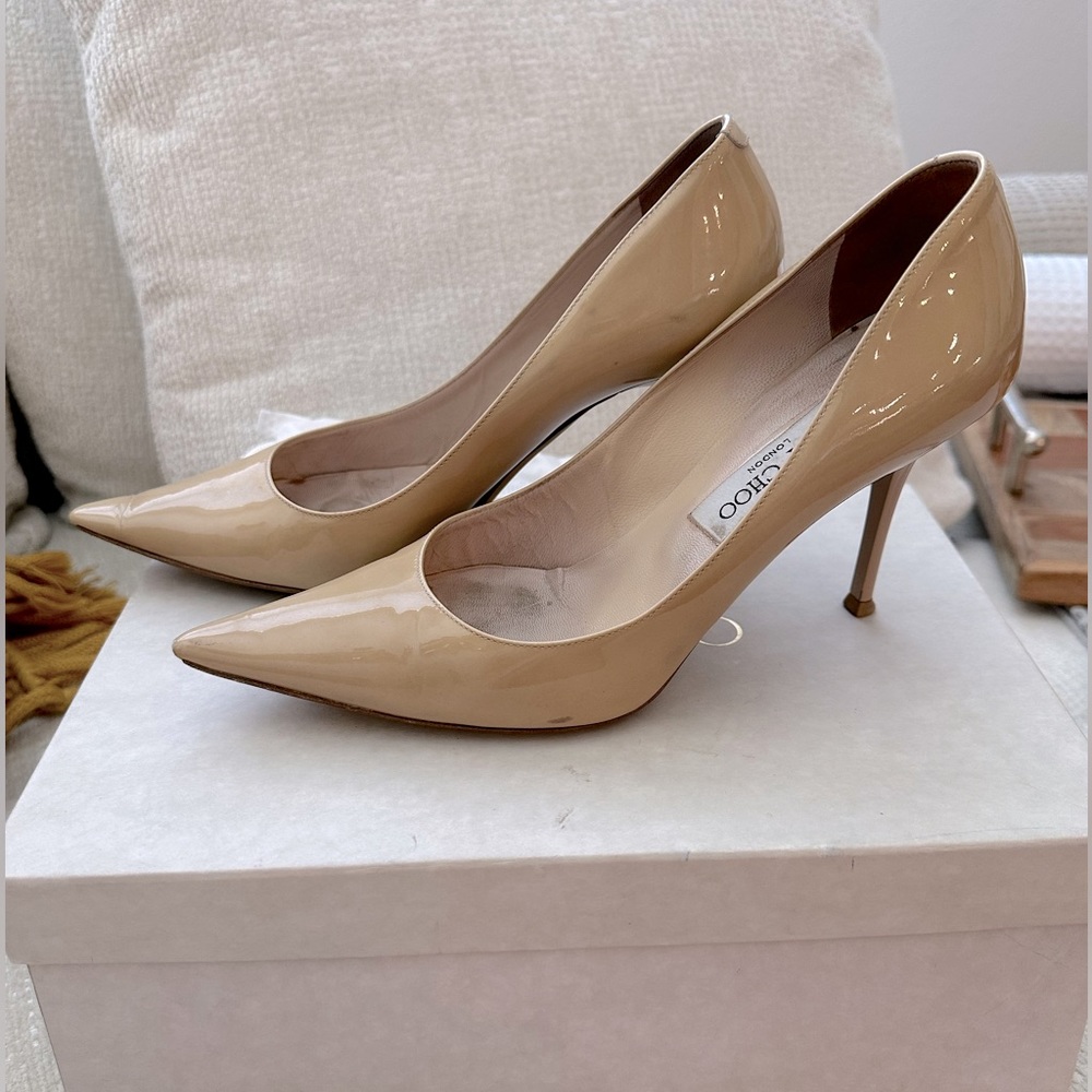 Jimmy Choo Nude heels. Patent Leather Size 38